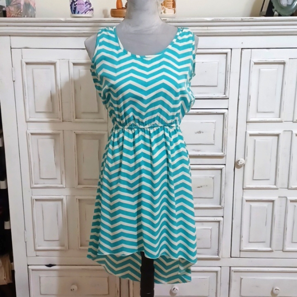 Indulge turquoise & white dress medium